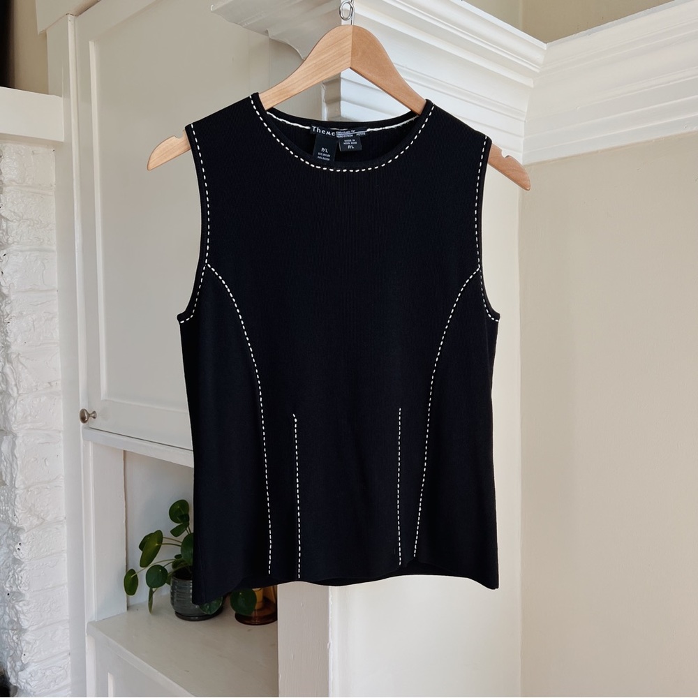 Vintage Stitched ‘Theme’ Top sz Large Petite